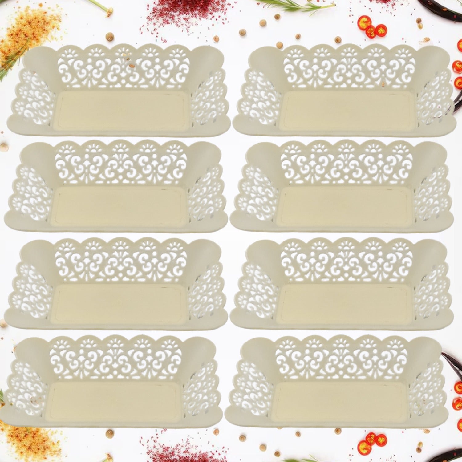 Rectangle Plastic Dinner Plate Snacks / Breakfast, Restaurant Serving Trays Home School Coffee Hotel Kitchen Office (8 Pcs Set) Rectangle Plastic Dinner Plate Snacks / Breakfast, Restaurant Serving Trays Home School Coffee Hotel Kitchen Office (8 Pcs Set)